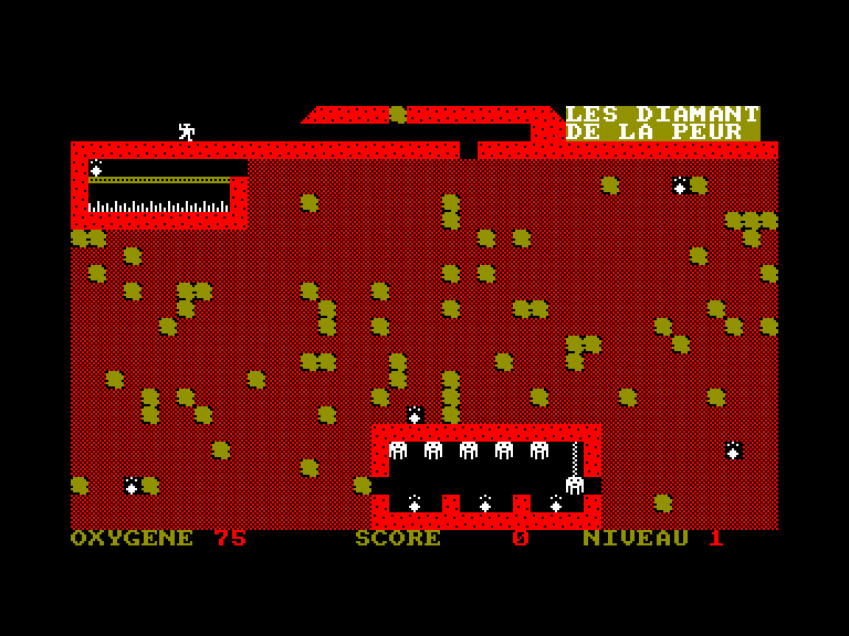 screenshot of the Amstrad CPC game Diamants de la peur (les) by GameBase CPC