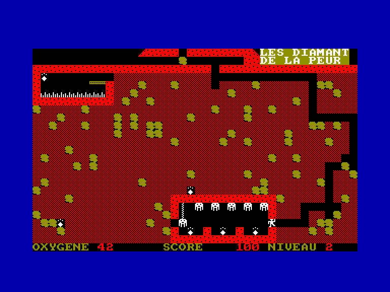 screenshot of the Amstrad CPC game Diamants de la peur (les) by GameBase CPC