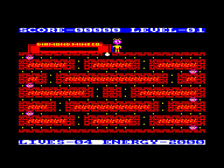 screenshot of the Amstrad CPC game Diamond Mine II by GameBase CPC