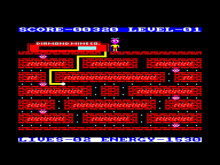 screenshot of the Amstrad CPC game Diamond Mine II by GameBase CPC