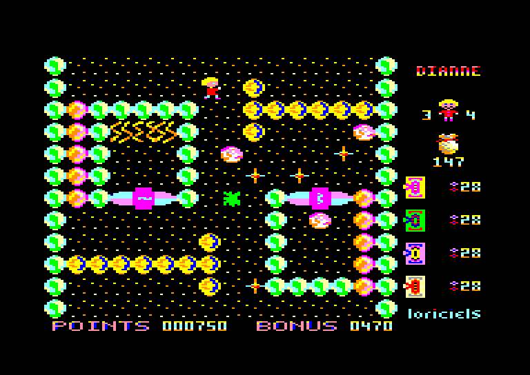 screenshot of the Amstrad CPC game Dianne - Mission Rubidiums by GameBase CPC