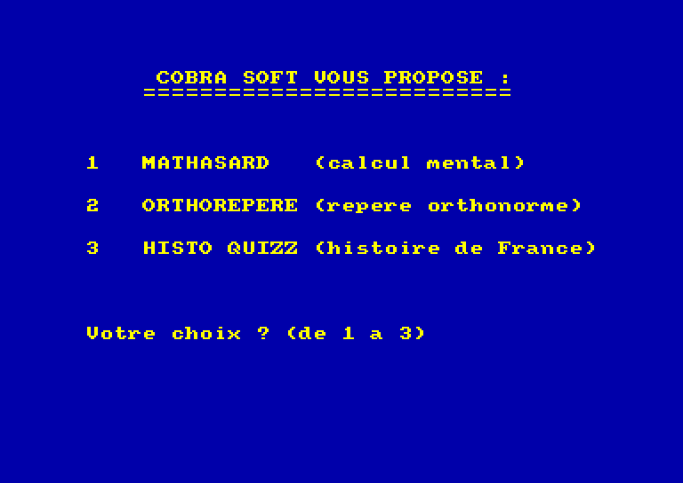 screenshot of the Amstrad CPC game Disquette Educative 2 by GameBase CPC