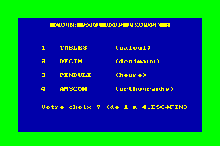 screenshot of the Amstrad CPC game Disquette Educative 3 by GameBase CPC