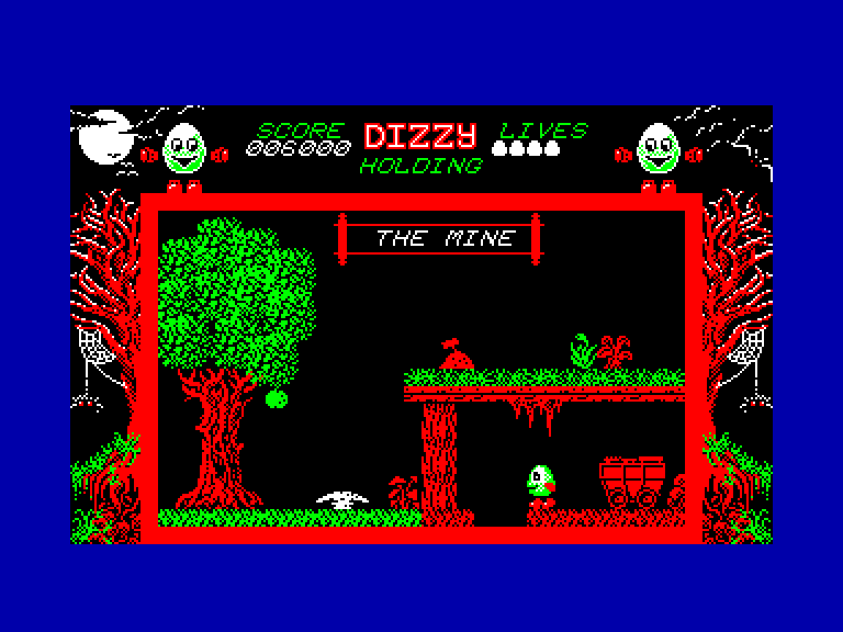 screenshot of the Amstrad CPC game Dizzy - The Ultimate Cartoon Adventure by GameBase CPC