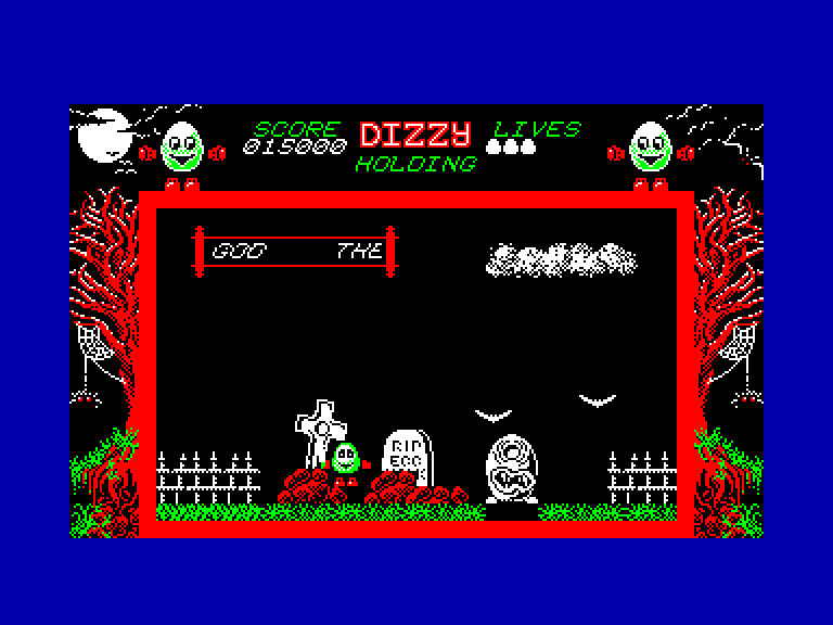 screenshot of the Amstrad CPC game Dizzy - The Ultimate Cartoon Adventure by GameBase CPC