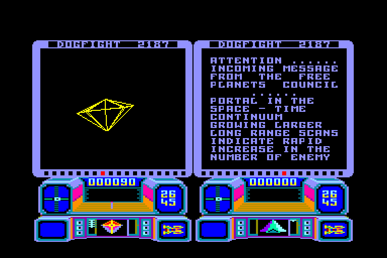 screenshot of the Amstrad CPC game Dogfight 2187 by GameBase CPC