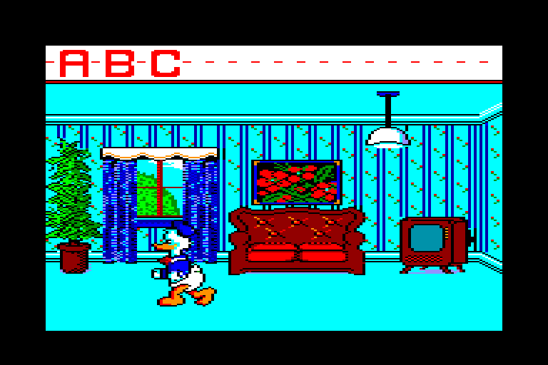 screenshot of the Amstrad CPC game Donald et l'Alphabet Magique by GameBase CPC