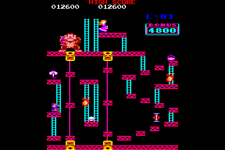 screenshot of the Amstrad CPC game Donkey Kong by GameBase CPC