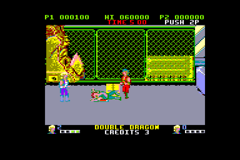 screenshot of the Amstrad CPC game Double Dragon (Mastertronic) by GameBase CPC