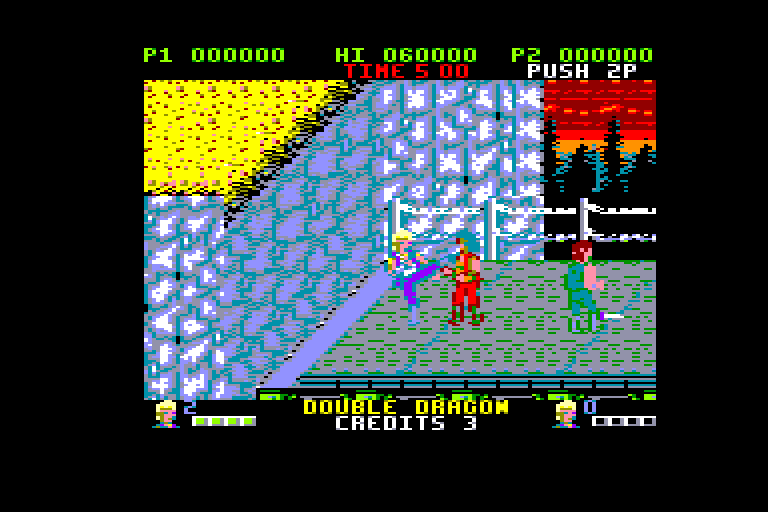 screenshot of the Amstrad CPC game Double Dragon (Mastertronic) by GameBase CPC