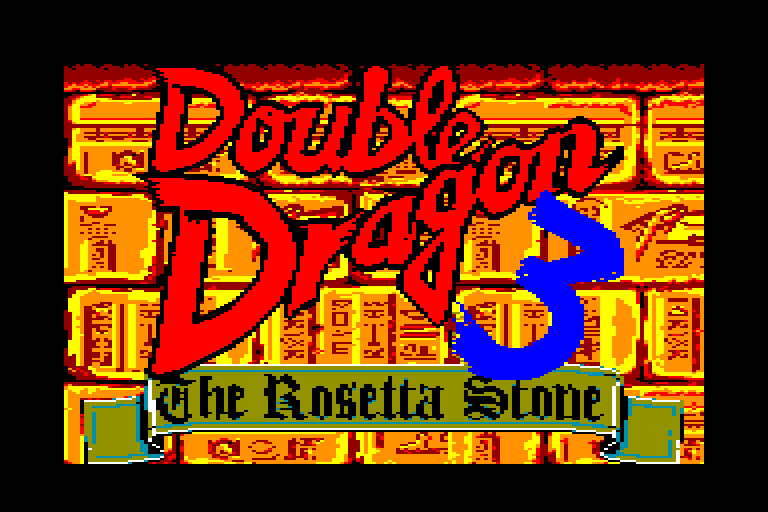 screenshot of the Amstrad CPC game Double Dragon III - The Rosetta Stone by GameBase CPC