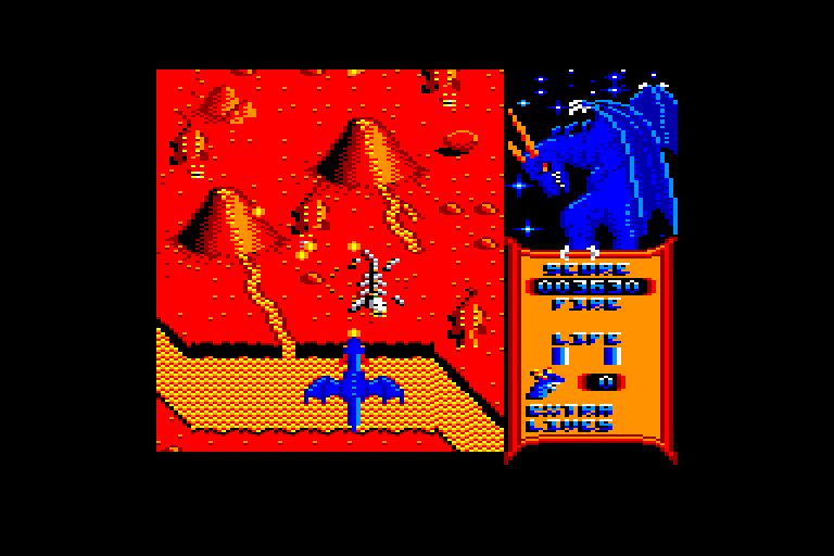 screenshot of the Amstrad CPC game Dragon Spirit by GameBase CPC