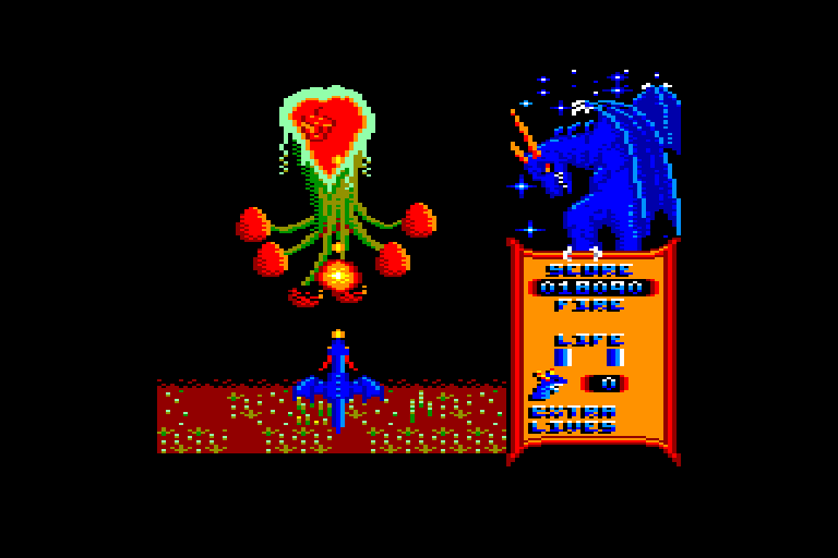 screenshot of the Amstrad CPC game Dragon Spirit by GameBase CPC