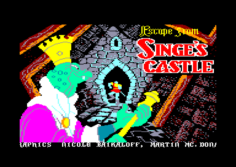 screenshot of the Amstrad CPC game Dragon's Lair II - Escape from Singe's Castle by GameBase CPC