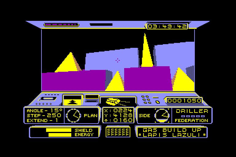 screenshot of the Amstrad CPC game Driller by GameBase CPC