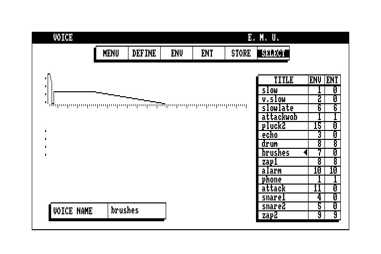 screenshot of the Amstrad CPC game E.M.U. - Electronic Music Utility by GameBase CPC