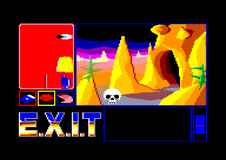 screenshot of the Amstrad CPC game E.X.I.T. by GameBase CPC