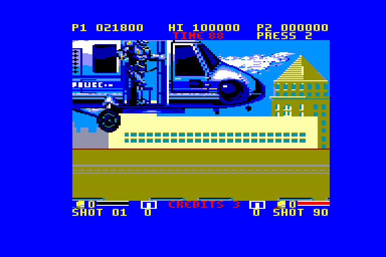 screenshot of the Amstrad CPC game ESWAT by GameBase CPC