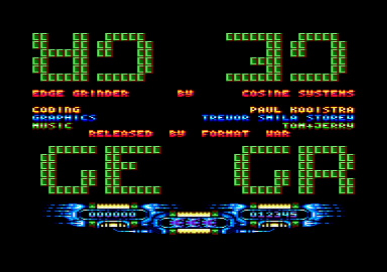écran du menu du jeu Amstrad CPC Edge Grinder