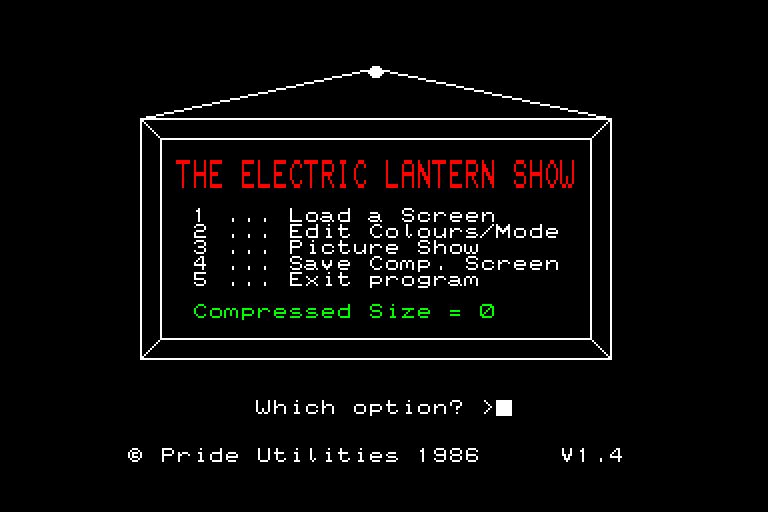 screenshot of the Amstrad CPC game Electric Lantern Show (the) by GameBase CPC