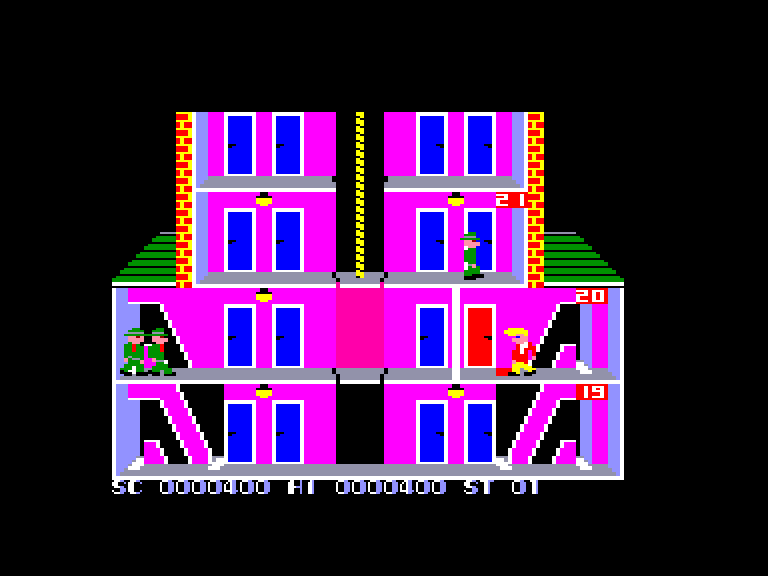 screenshot of the Amstrad CPC game Elevator Action by GameBase CPC