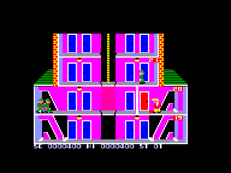 screenshot of the Amstrad CPC game Elevator action by GameBase CPC