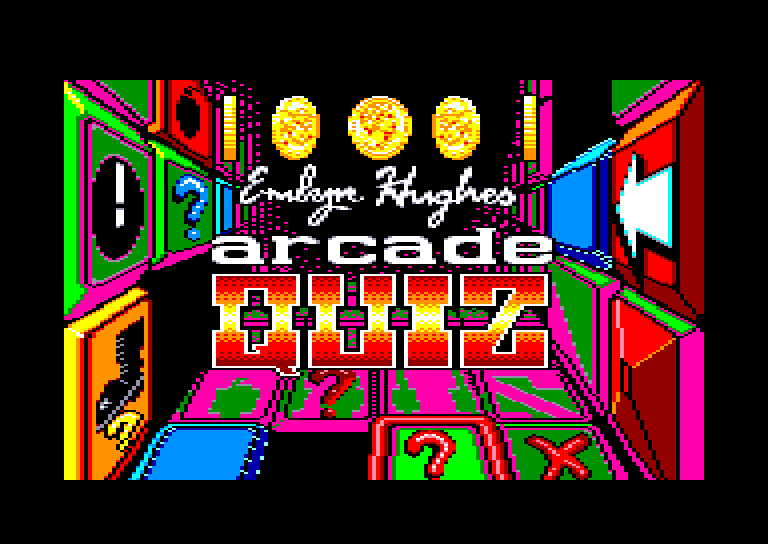 screenshot of the Amstrad CPC game Emlyn hughes arcade quiz by GameBase CPC