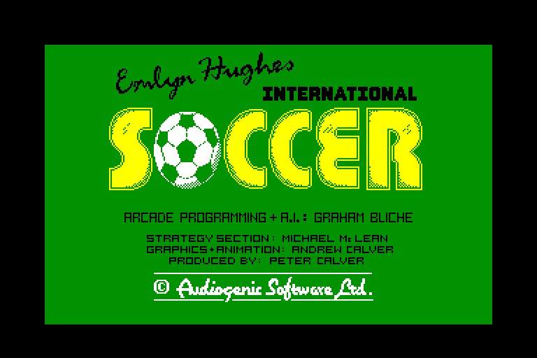 screenshot of the Amstrad CPC game Emlyn hughes international soccer by GameBase CPC