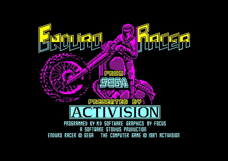 screenshot of the Amstrad CPC game Enduro Racer by GameBase CPC