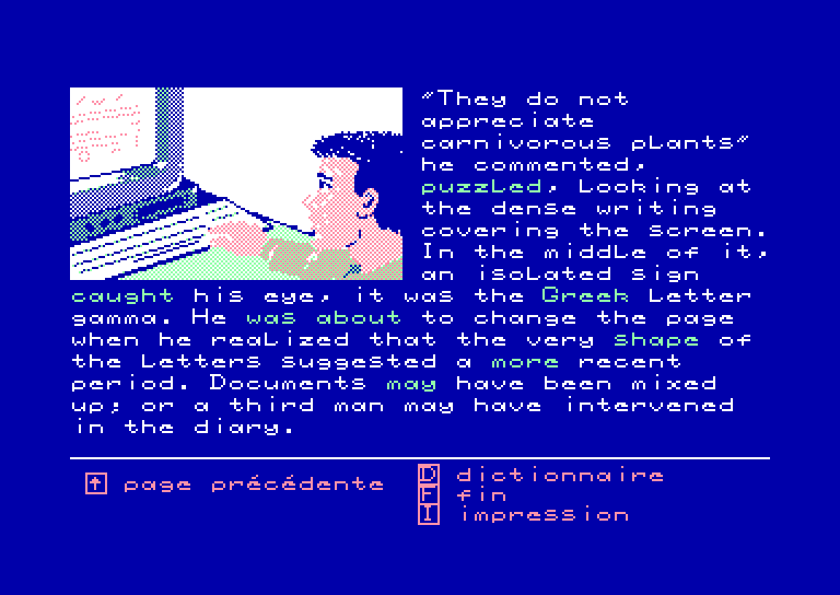 screenshot of the Amstrad CPC game Enigme a oxford by GameBase CPC