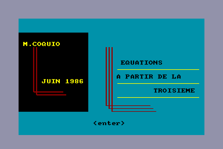 screenshot du jeu Amstrad CPC Equations