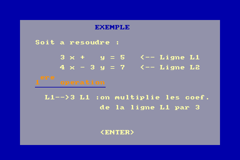 screenshot of the Amstrad CPC game Equations by GameBase CPC