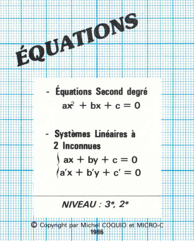 cover of the Amstrad CPC game Equations  by GameBase CPC