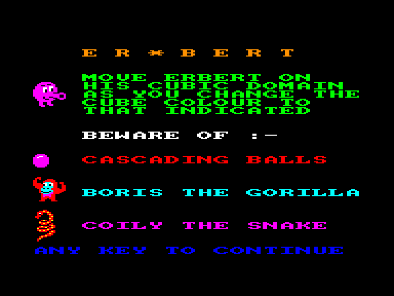 screenshot of the Amstrad CPC game Er*bert by GameBase CPC