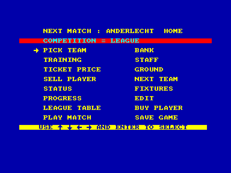 screenshot of the Amstrad CPC game Euro boss by GameBase CPC