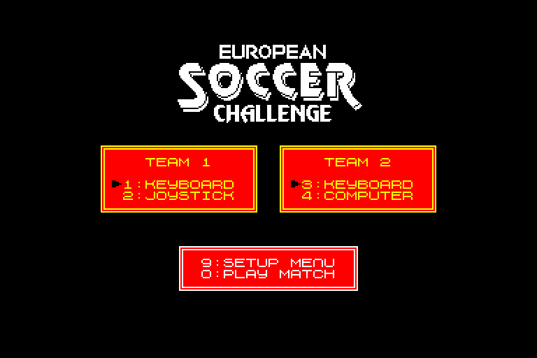 screenshot of the Amstrad CPC game European Soccer Challenge by GameBase CPC