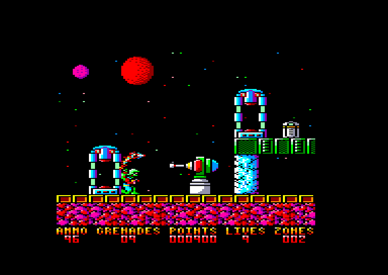 screenshot of the Amstrad CPC game Exolon by GameBase CPC