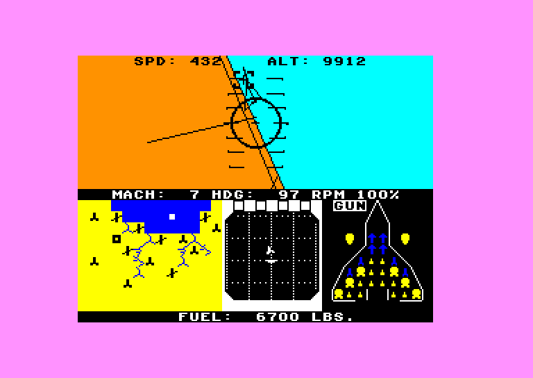 screenshot of the Amstrad CPC game F15 Strike Eagle by GameBase CPC