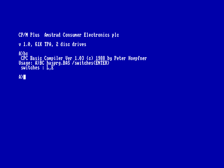 screenshot of the Amstrad CPC game FAst BAsic COMpiler  by GameBase CPC