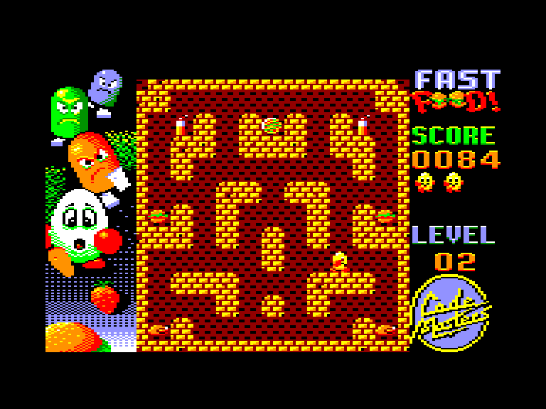 screenshot of the Amstrad CPC game Fast Food Dizzy by GameBase CPC