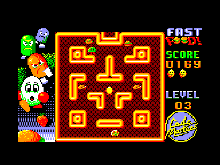 screenshot of the Amstrad CPC game Fast Food Dizzy by GameBase CPC