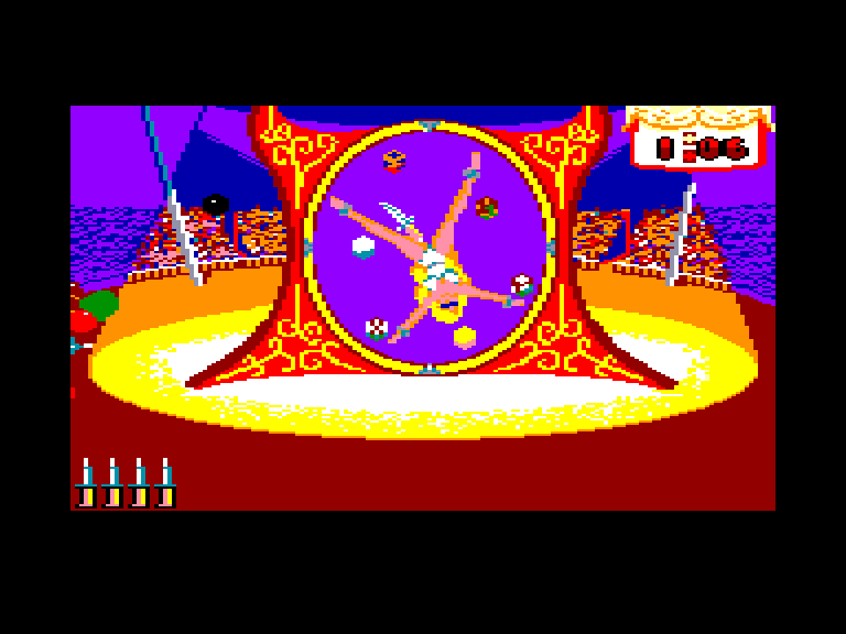 screenshot of the Amstrad CPC game Fiendish Freddy's Big Top o' Fun by GameBase CPC