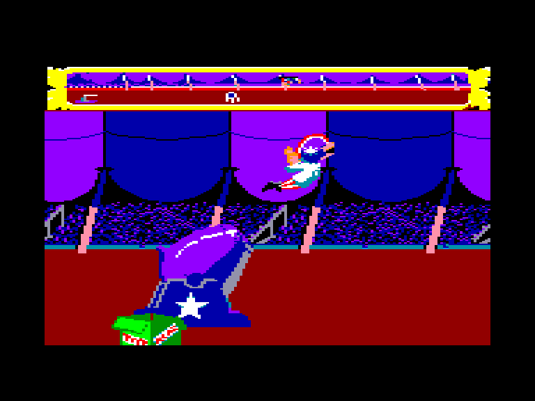 screenshot of the Amstrad CPC game Fiendish Freddy's Big Top o' Fun by GameBase CPC