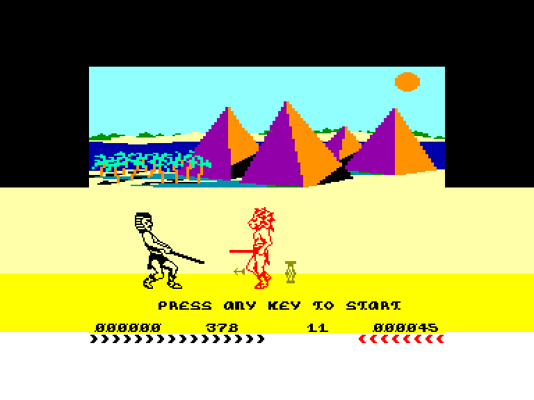 screenshot of the Amstrad CPC game Fighting Warrior by GameBase CPC