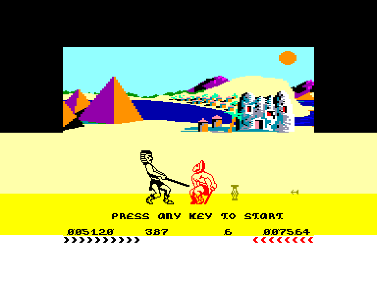 screenshot of the Amstrad CPC game Fighting Warrior by GameBase CPC