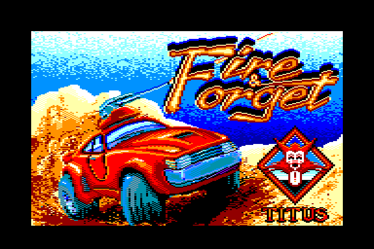loading screen of the Amstrad CPC game Fire and Forget by Titus in 1988