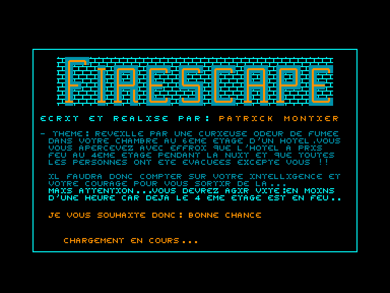 screenshot of the Amstrad CPC game Firescape by GameBase CPC