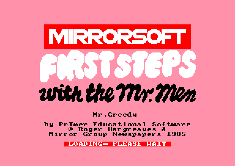 screenshot of the Amstrad CPC game First Steps with the Mr. Men by GameBase CPC