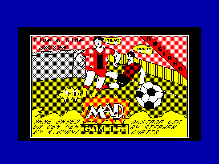 screenshot of the Amstrad CPC game Five a side soccer by GameBase CPC