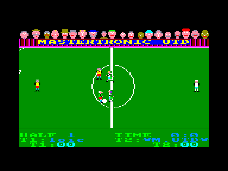 screenshot of the Amstrad CPC game Five a side soccer by GameBase CPC